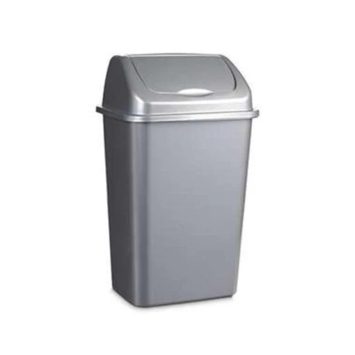 Forte Plastics Prullenbak - Zilver - Vuilnisbak Met Deksel - 30 L