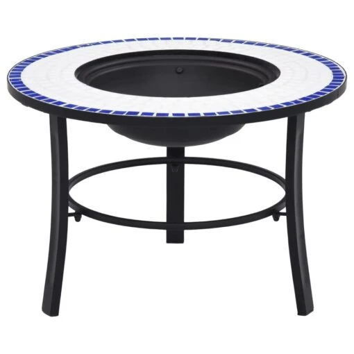 VidaXL Vuurschaal Mozaïek 68 Cm Keramiek Blauw En Wit