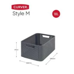 Curver Style Opbergmand M - 18L - 3 Stuks - Antraciet 8 Curver Style Opbergmand M - 18L - 3 Stuks - Antraciet -Huishoudelijke Goederen Winkel 1231663376 0102