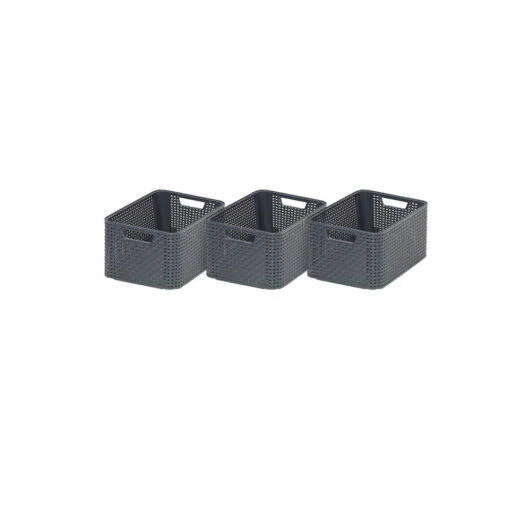 Curver Style Opbergmand M - 18L - 3 Stuks - Antraciet