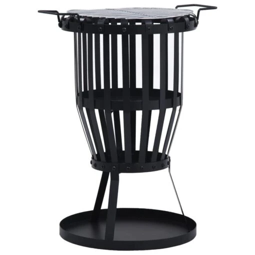 VidaXL Buiten Vuurplaats Met Barbecuerooster 47,5 Cm Staal