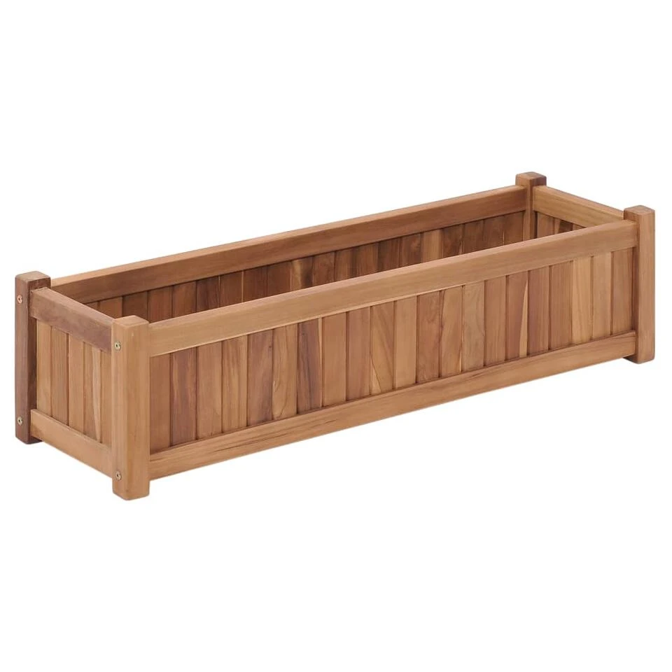 VidaXL Plantenbak Verhoogd 100x30x25 Cm Massief Teakhout 3 VidaXL Plantenbak Verhoogd 100x30x25 Cm Massief Teakhout