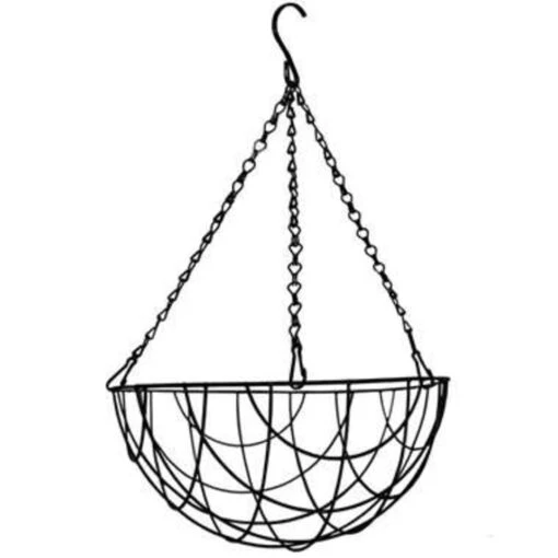Merkloos Bloempot Hangmand - Zwart - Incl Ophangmateriaal - 40 Cm