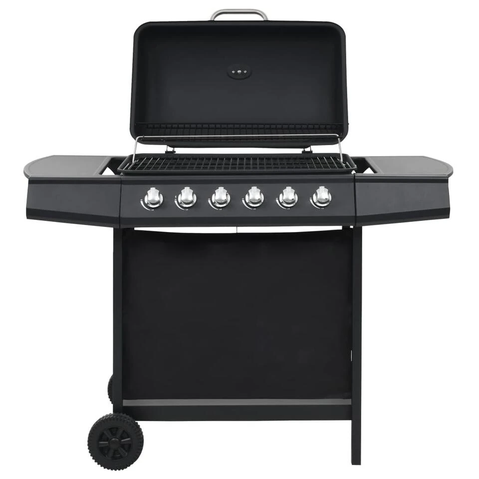 VidaXL Gasbarbecue Met 6 Kookzones Staal Zwart 3 VidaXL Gasbarbecue Met 6 Kookzones Staal Zwart