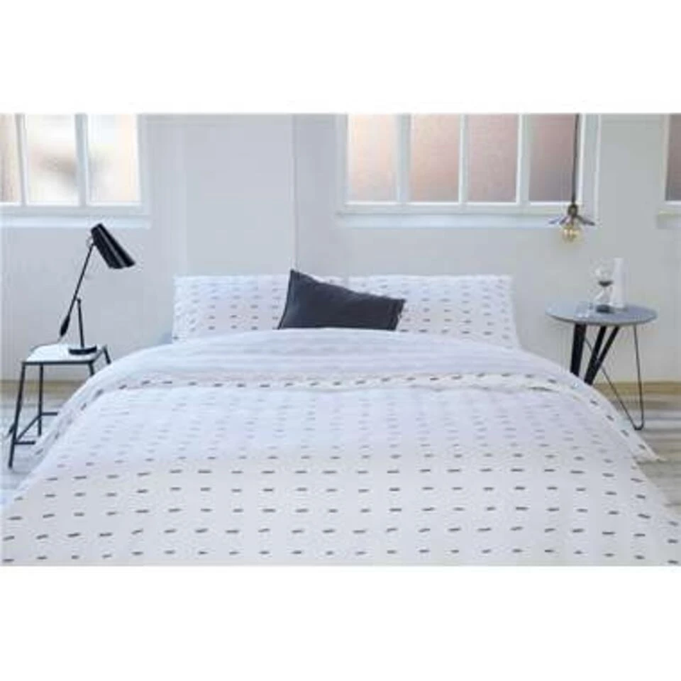 Walra - Dekbedovertrek More Dashes - 240x220 Cm - Wit / Grijs 4 Walra - Dekbedovertrek More Dashes - 240x220 Cm - Wit / Grijs - Afbeelding 2