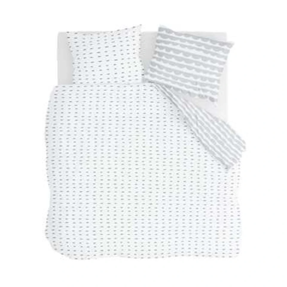 Walra - Dekbedovertrek More Dashes - 240x220 Cm - Wit / Grijs 3 Walra - Dekbedovertrek More Dashes - 240x220 Cm - Wit / Grijs