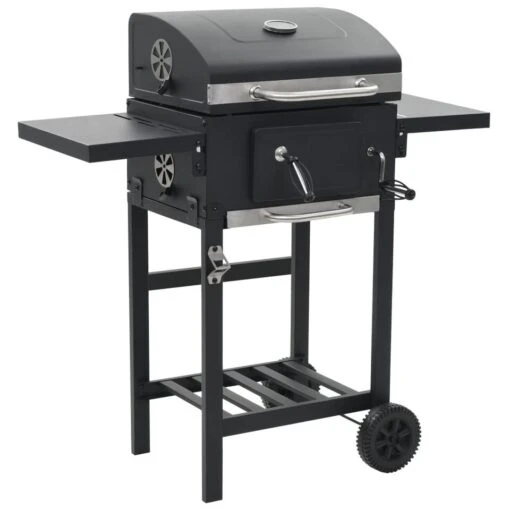 VidaXL Houtskoolbarbecue Met Onderplank Zwart
