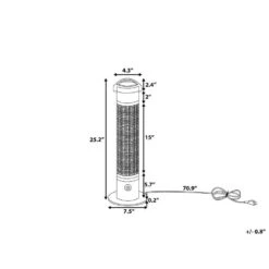Beliani Terrasverwarmer VEZUVIO - Zwart Aluminium -Huishoudelijke Goederen Winkel 1645121544 0102