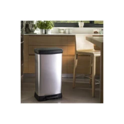 Curver Decobin Prullenbak- 50L - 39x29x72 Cm - Zilver Metallic 8 Curver Decobin Prullenbak- 50L - 39x29x72 Cm - Zilver Metallic -Huishoudelijke Goederen Winkel 1735237221 0102