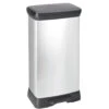 Curver Decobin Prullenbak- 50L - 39x29x72 Cm - Zilver Metallic -Huishoudelijke Goederen Winkel 1735237221