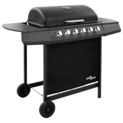 VidaXL Gasbarbecue Met 6 Branders Zwart