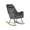 Beliani Schommelstoel ARRIE - Grijs Fluweel -Huishoudelijke Goederen Winkel 1783630521