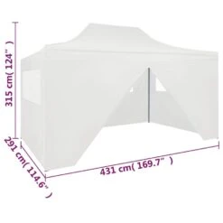 VidaXL Partytent Met 4 Zijwanden Inklapbaar 3x4,5 M Wit 8 VidaXL Partytent Met 4 Zijwanden Inklapbaar 3x4,5 M Wit -Huishoudelijke Goederen Winkel 1807119416 0110