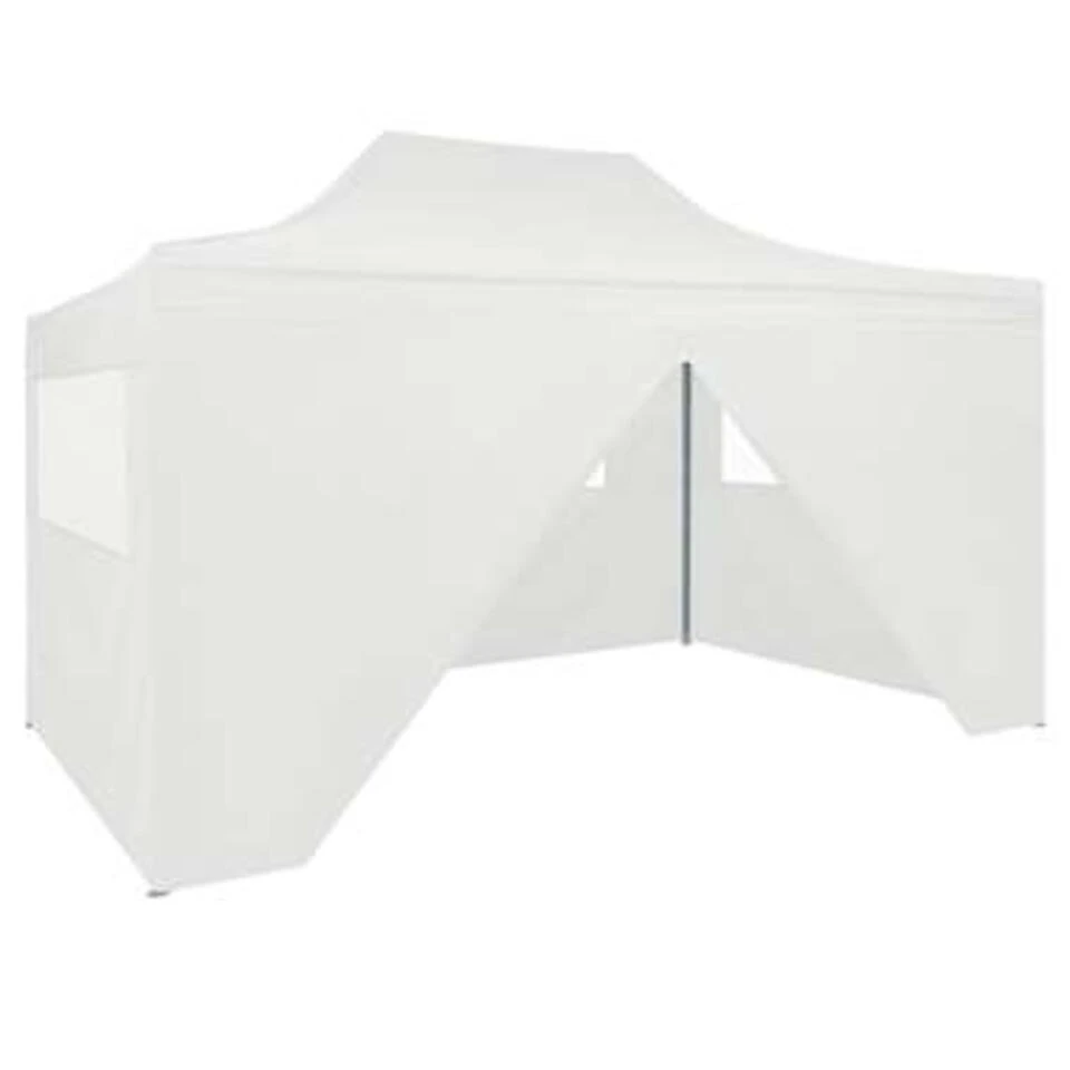 VidaXL Partytent Met 4 Zijwanden Inklapbaar 3x4,5 M Wit 3 VidaXL Partytent Met 4 Zijwanden Inklapbaar 3x4,5 M Wit