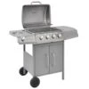VidaXL Gasbarbecue 4+1 Kookzone Zilver 2 VidaXL Gasbarbecue 4+1 Kookzone Zilver -Huishoudelijke Goederen Winkel 1834843468