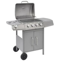 VidaXL Gasbarbecue 4+1 Kookzone Zilver