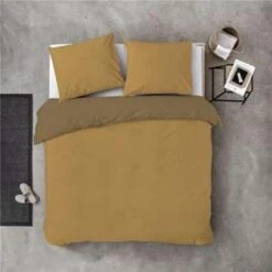 Byrklund - Dekbedovertrek Side Way - 240x220 Cm - Geel / Mosterd -Huishoudelijke Goederen Winkel 1967910709 0102