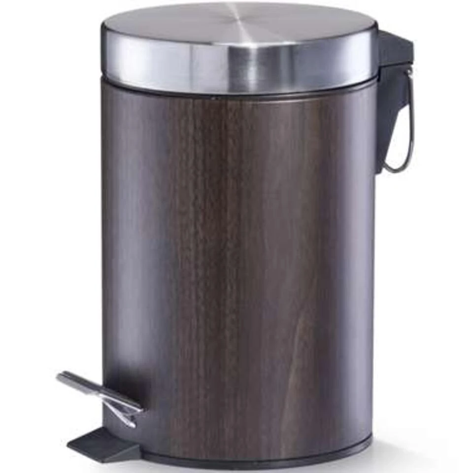 Zeller Pedaalemmer - Houtprint - Donkerbruin - 3 L - 26 Cm 3 Zeller Pedaalemmer - Houtprint - Donkerbruin - 3 L - 26 Cm