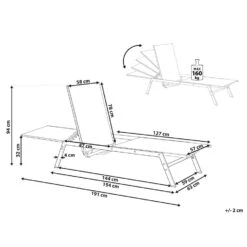 Beliani Tuinligstoel VERNAZZA - Grijs Staal, Textiel -Huishoudelijke Goederen Winkel 1f07f8c71449419fbed58607c02b0dfd