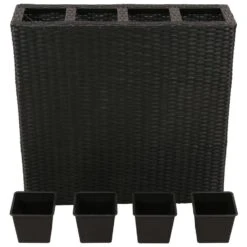 VidaXL Plantenbak Verhoogd Met 4 Potten 2 St Poly Rattan Zwart -Huishoudelijke Goederen Winkel 2f664eac4a6b4d5b8a2231c04780f5d1