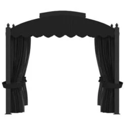 VidaXL Prieel Met Gordijnen 3x4 M Staal Antraciet -Huishoudelijke Goederen Winkel 2fd30dad32e24363b8f111f16352a5f5