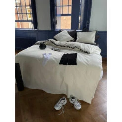 Dindi Home Dekbedovertrek Fleeky Fringes Effen - Wit - 140x200/220 Cm -Huishoudelijke Goederen Winkel 31106100 9051