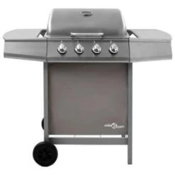 VidaXL Gasbarbecue Met 4 Branders Zilverkleurig -Huishoudelijke Goederen Winkel 41497bd99127488a8d2467d8ab7f2f73