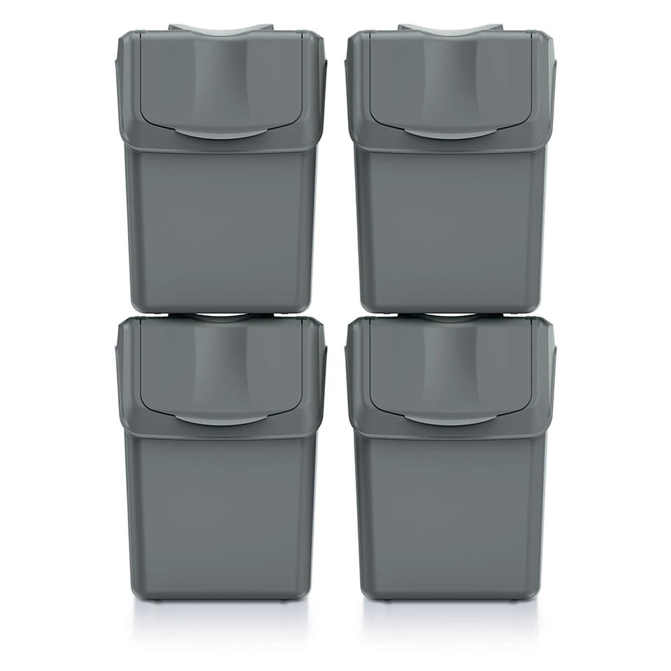 Prosperplast Afvalscheidingsbak - 4 St - Grijs - Kunststof - 20 L 5 Prosperplast Afvalscheidingsbak - 4 St - Grijs - Kunststof - 20 L - Afbeelding 3