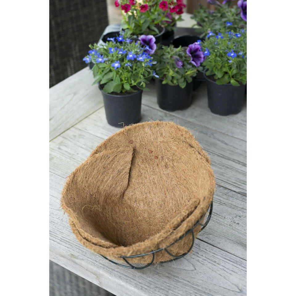 Nature Hanging Basket - Inlegvel - Kokos - 40 Cm 5 Nature Hanging Basket - Inlegvel - Kokos - 40 Cm - Afbeelding 3