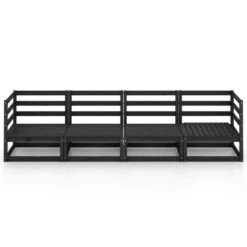 VidaXL Tuinbank 4-zits Massief Grenenhout Zwart -Huishoudelijke Goederen Winkel 58b3315ab8784f498a5f7b98bdb239d0