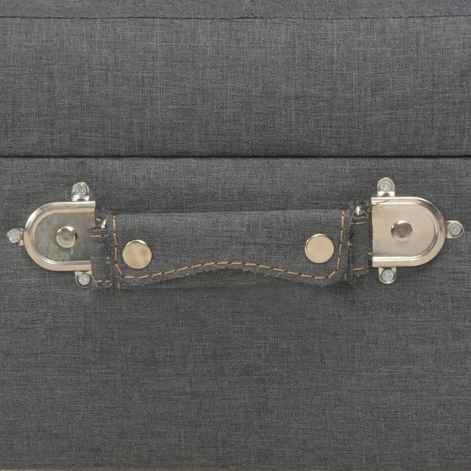 VidaXL Opbergkrukken 3 St Stof Donkergrijs 4 VidaXL Opbergkrukken 3 St Stof Donkergrijs - Afbeelding 2