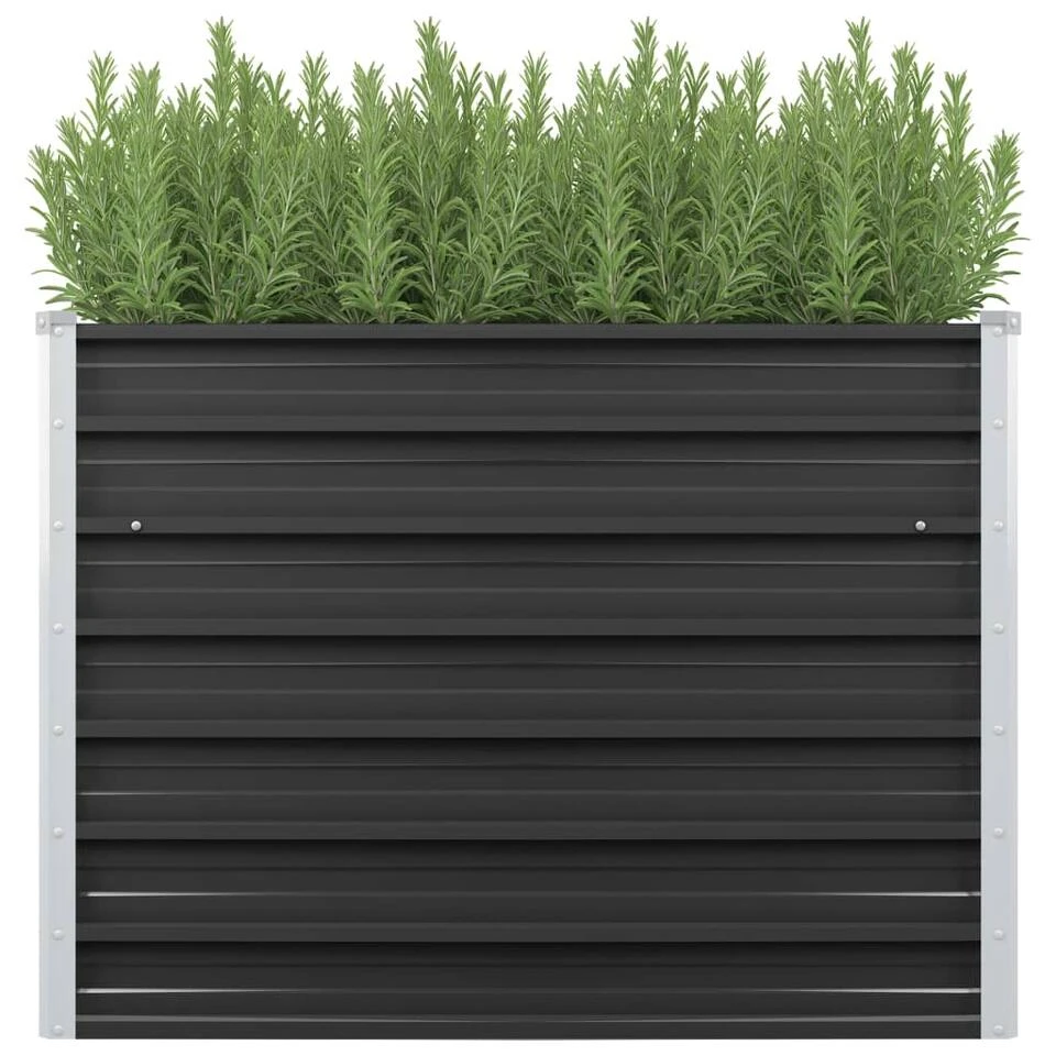 VidaXL Plantenbak Verhoogd 100x40x77 Cm Gegalvaniseerd Staal Antraciet 4 VidaXL Plantenbak Verhoogd 100x40x77 Cm Gegalvaniseerd Staal Antraciet - Afbeelding 2