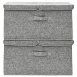 VidaXL Opbergboxen 2 St 50x30x25 Cm Stof Grijs -Huishoudelijke Goederen Winkel 6662412d7d5448f0ac945a0caa7a3986