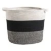 Mand Leuven - Zwart/wit/grijs - 32xØ32 Cm -Huishoudelijke Goederen Winkel 70501321
