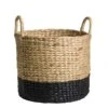 Mand Fedde - Naturel/zwart - 30xØ35 Cm 2 Mand Fedde - Naturel/zwart - 30xØ35 Cm -Huishoudelijke Goederen Winkel 70503461