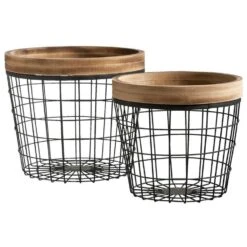 Mand Valencia - Zwart - 28,5xØ32,5 Cm -Huishoudelijke Goederen Winkel 70504096 3002