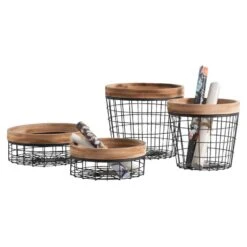 Mand Valencia - Zwart - 28,5xØ32,5 Cm -Huishoudelijke Goederen Winkel 70504096 3120