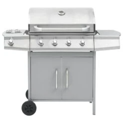 VidaXL Gasbarbecue 4+1 Kookzone Roestvrij Staal Zilverkleurig -Huishoudelijke Goederen Winkel 70e998055bf04f619445dc3db74c4bc8