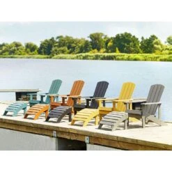 Beliani Tuinstoel ADIRONDACK - Lichte Houtkleur Kunsthout -Huishoudelijke Goederen Winkel 71b30d15902e4fb9880c4e0ed0528641