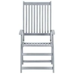 VidaXL Tuinstoelen 2 St Verstelbaar Massief Acaciahout Grijs -Huishoudelijke Goederen Winkel 74672dc1b00d4da6bbfccdd712eb0f00