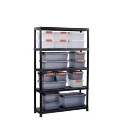 Keter Plus Stellingrek 120/5 - 5 Planken - 120x40x187 Cm - Zwart 8 Keter Plus Stellingrek 120/5 - 5 Planken - 120x40x187 Cm - Zwart -Huishoudelijke Goederen Winkel 7cc4777281d540de9c22e463bbb6d5e0