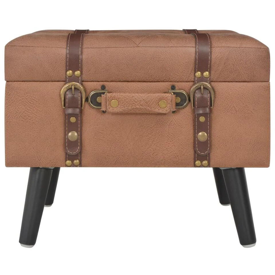 VidaXL Opbergkrukken 3 St Kunstleer Bruin 5 VidaXL Opbergkrukken 3 St Kunstleer Bruin - Afbeelding 3