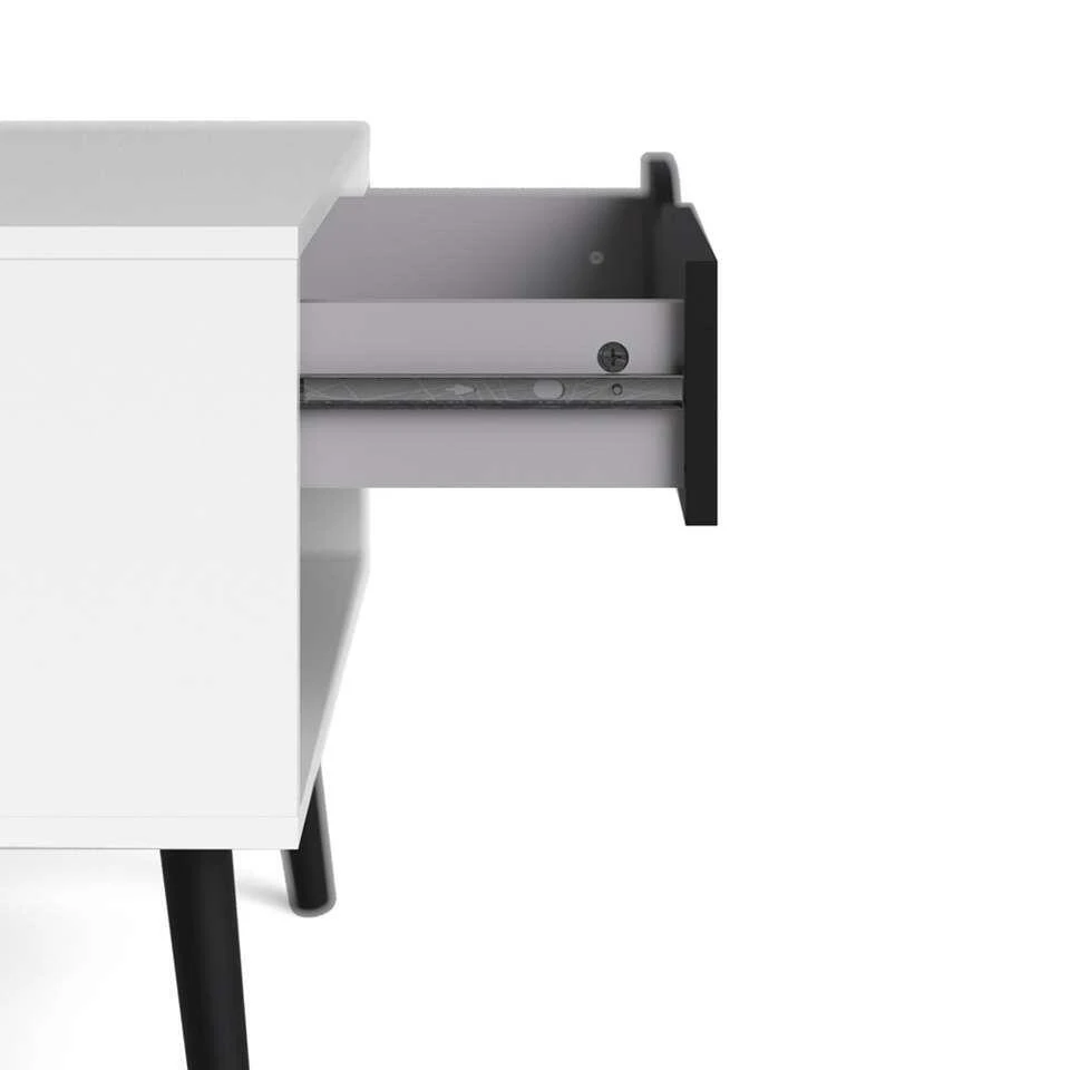 Nachtkastje Delta - 1 Lade - Wit/ Mat Zwart 4 Nachtkastje Delta - 1 Lade - Wit/ Mat Zwart - Afbeelding 2