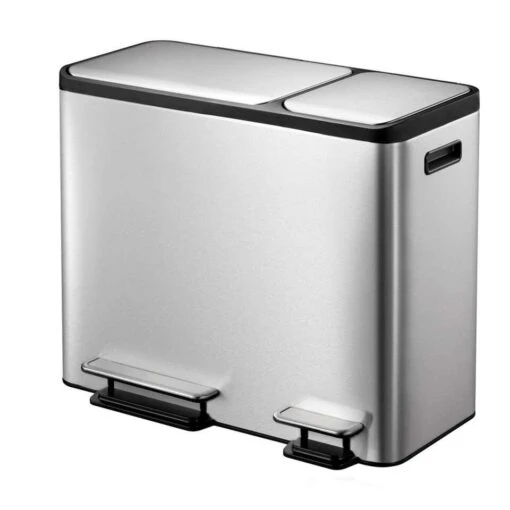 EKO Recycling Pedaalemmer EcoCasa - Zilverkleurig - 30+15l