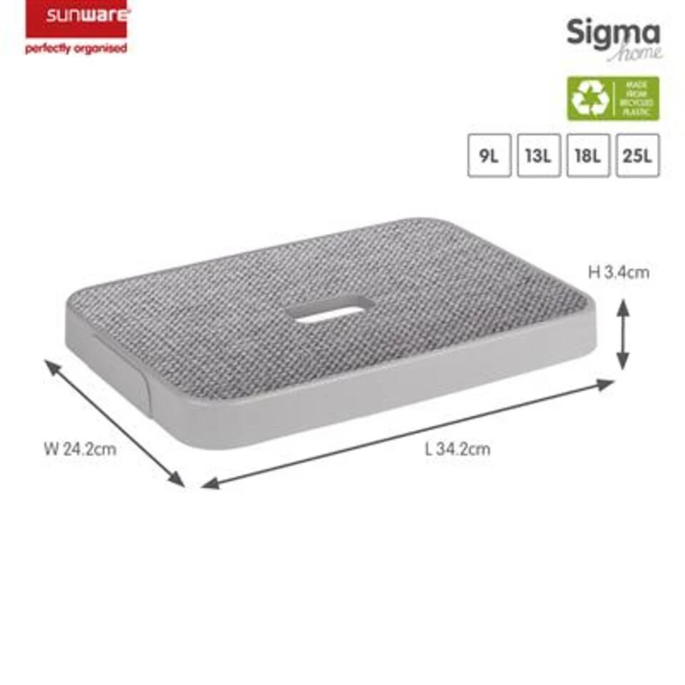 Sigma Home Opbergdeksel 13+25 Liter - Lichtgrijs - 3,4x24,2x34,2 Cm 4 Sigma Home Opbergdeksel 13+25 Liter - Lichtgrijs - 3,4x24,2x34,2 Cm - Afbeelding 2