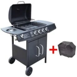 VidaXL Gasbarbecue 4+1 Kookzone Zwart -Huishoudelijke Goederen Winkel 8375d66332594b408d6b8f57f471fefb