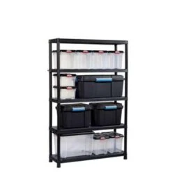 Keter Plus Stellingrek 120/5 - 5 Planken - 120x40x187 Cm - Zwart 9 Keter Plus Stellingrek 120/5 - 5 Planken - 120x40x187 Cm - Zwart -Huishoudelijke Goederen Winkel 89fae777523d48efa8b2dab7b60cf93b