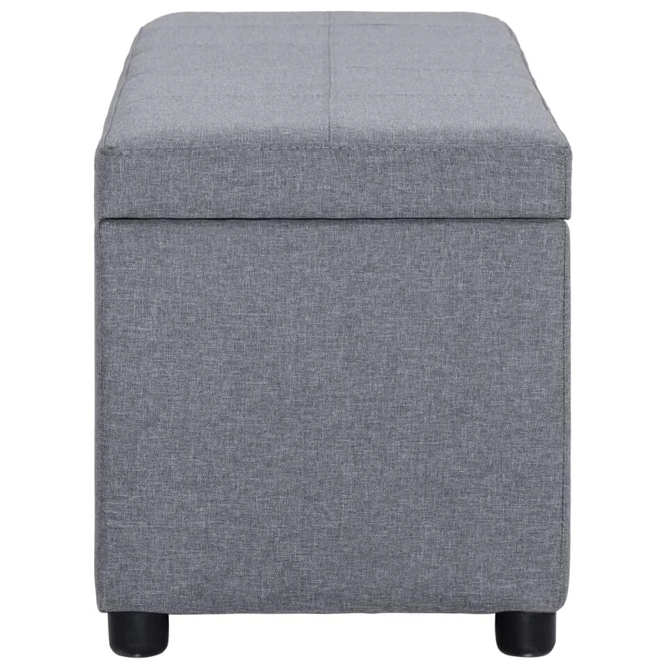 VidaXL Bankje Met Opbergvak 116 Cm Polyester Lichtgrijs 4 VidaXL Bankje Met Opbergvak 116 Cm Polyester Lichtgrijs - Afbeelding 2