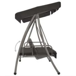 VidaXL Schommelbank Voor Buiten Met Dak 192x118x175 Cm Staal Antraciet -Huishoudelijke Goederen Winkel 94e650293957478b8fb3977f73fd6ddf