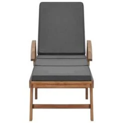 VidaXL Ligbed Met Kussen Massief Teakhout Donkergrijs -Huishoudelijke Goederen Winkel 9b211126ce1249e4a1573e5acf11c0bc